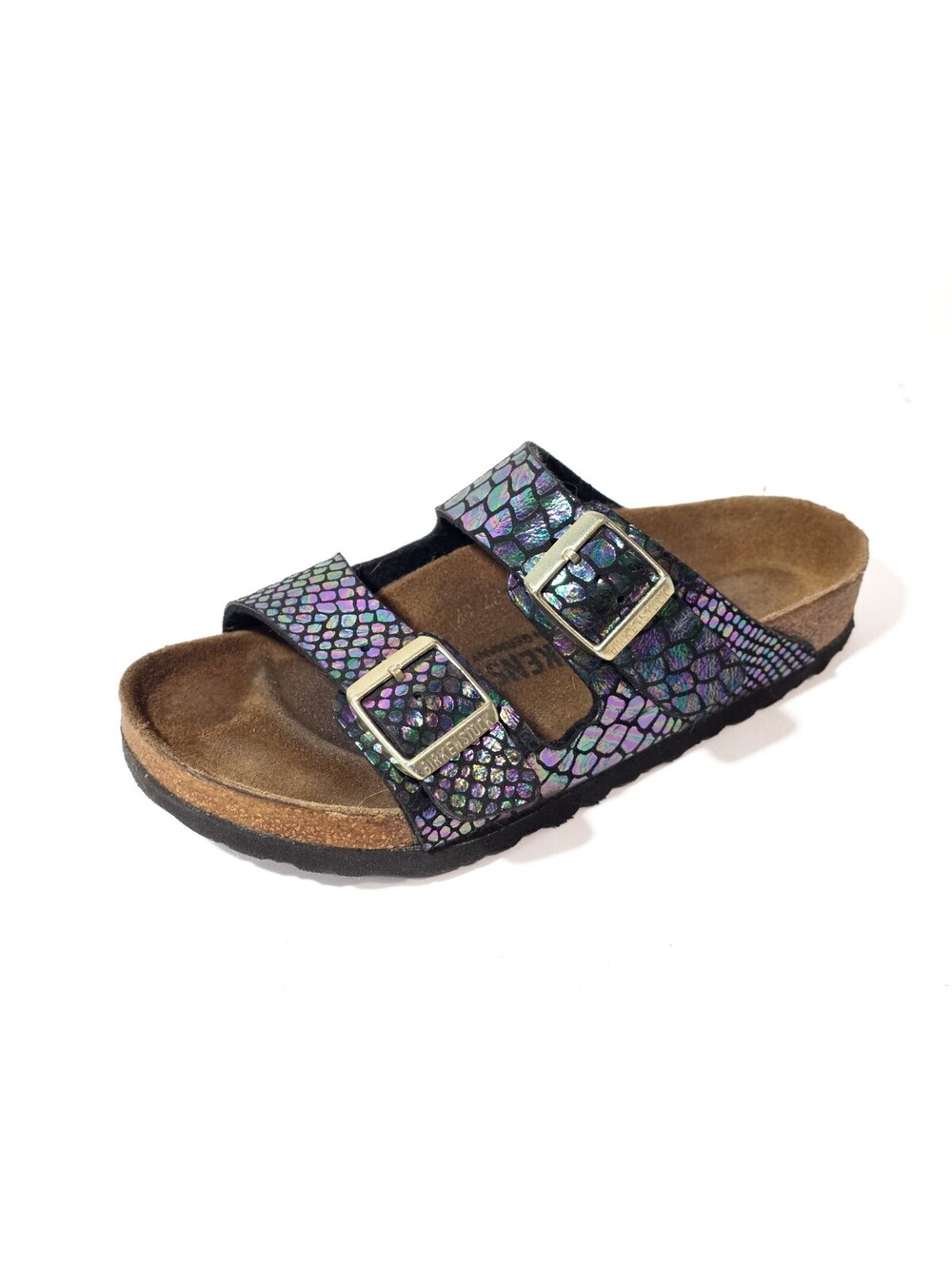 Birkenstock arizona snake lizard sandals shoes buckle women's shoes sz 35 L 4